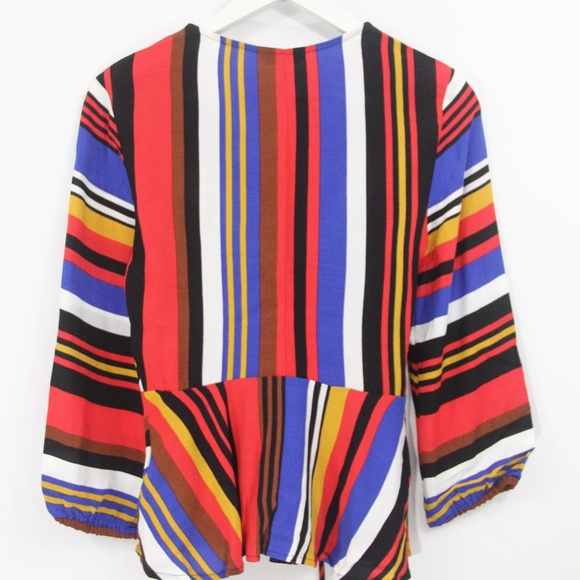 Express Striped Top NEW Women Babydoll Shirt Y2K Style Small - Picture 6 of 9